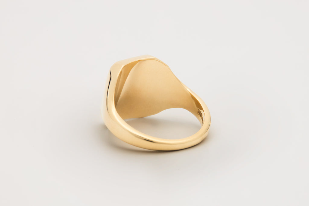 No. 2 Rectangular signet ring with diamond-set initial
