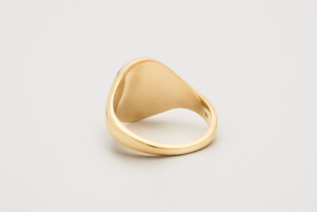 No. 1 Oval Signet Ring with Diamond Initial