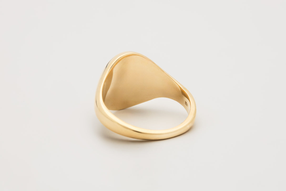 No. 1 Oval Signet Ring with Diamond Initial