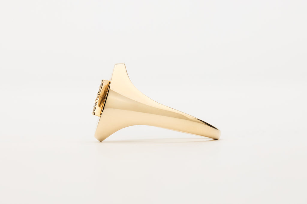 No. 1 Oval Signet Ring with Diamond Initial
